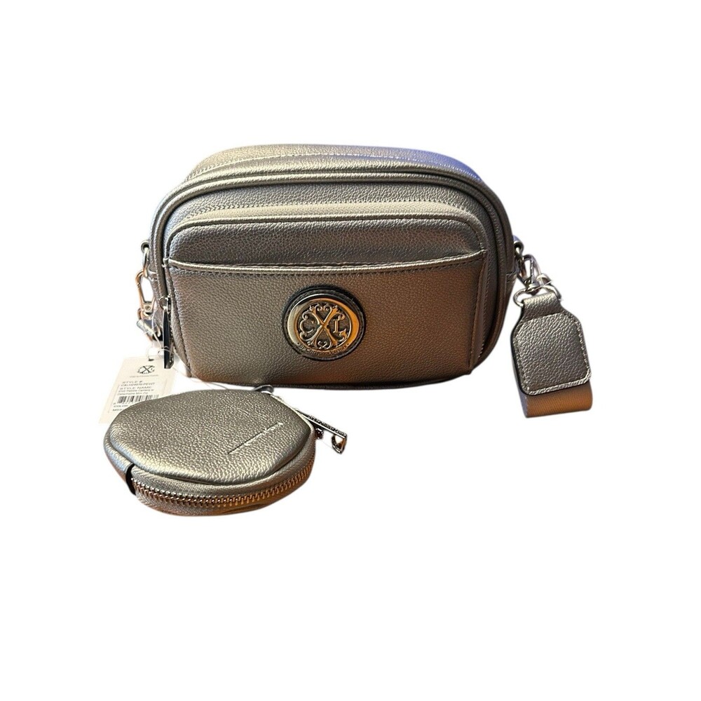 CXL Christian Lacroix EVE Pebble Camera Bag Crossbody Pewter Coin Purse NWT